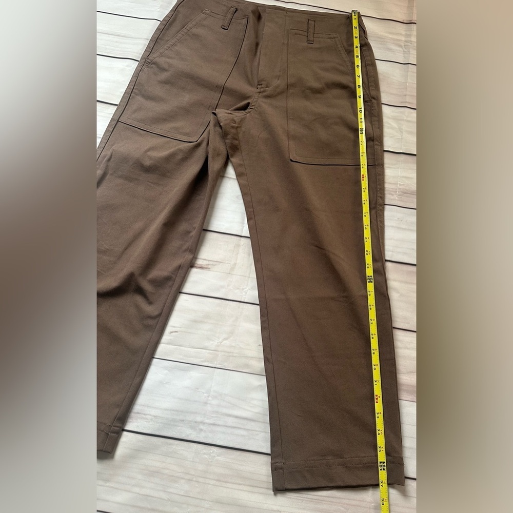 Everlane Bi-Stretch Utility Pants Womens 6 Ankle Crop Cocoa Brown High Rise - Picture 9 of 12